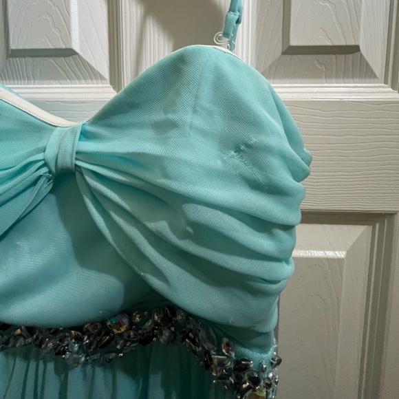 Speechless Junior Girl’s Baby Blue A-Line Beaded Bow Homecoming Dress Size 7 - Picture 2 of 12